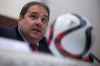 Canadian Soccer Association President Victor Montagliani, CEO of the National Organizing Committee, speaks during the opening press conference for the FIFA Women's World Cup in Vancouver, B.C., on Thursday June 4, 2015. The Women's World Cup is being held in six Canadian cities, including Vancouver, from June 6 to July 5. THE CANADIAN PRESS/Darryl Dyck