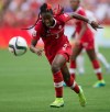 Canada's Kadeisha Buchanan chases down the ball during first half FIFA Women's World Cup quarter-final soccer action against England in Vancouver, B.C., on Saturday June 27, 2015. THE CANADIAN PRESS/Darryl Dyck