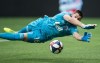 Vancouver Whitecaps goalkeeper Maxime Crepeau dives to make a save during the first half of an MLS soccer game against D.C. United in Vancouver, on Saturday August 17, 2019. THE CANADIAN PRESS/Darryl Dyck