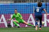 CORRECTING PLAYER NAME OF SCORER AND NUMBER OF GOAL - Japan's Mana Iwabuchi, right, on her way to score the first goal of the match during the Women's World Cup Group D soccer match between Japan and Scotland at the Roazhon Park in Rennes, France, Friday, June 14, 2019. (AP Photo/David Vincent)