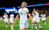 United States' Megan Rapinoe, center, celebrates after scoring her side's second goal during the Women's World Cup quarterfinal soccer match between France and the United States at the Parc des Princes, in Paris, Friday, June 28, 2019. (AP Photo/Francisco Seco)