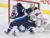 JOHN WOODS / WINNIPEG FREE PRESS
Minnesota Wild goaltender Ilya Bryzgalov stops the rush from Winnipeg Jets forward Evander Kane as the Wild's Jared Spurgeon helps out during first-period NHL action at the MTS Centre in Winnipeg on Monday.