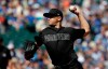 Seattle Mariners starting pitcher Marco Gonzales throws against the Toronto Blue Jays in the third inning of a baseball game Sunday, Aug. 25, 2019, in Seattle. (AP Photo/Elaine Thompson)
