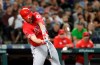 Los Angeles Angels' Mike Trout connects on a three-run home run against the Seattle Mariners in the ninth inning of a baseball game Saturday, July 20, 2019, in Seattle. (AP Photo/Elaine Thompson)