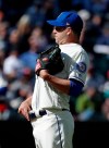Seattle Mariners relief pitcher Anthony Swarzak stretches as he waits for the next batter after giving up a three-run home run to Texas Rangers' Logan Forsythe in the eighth inning of a baseball game Sunday, April 28, 2019, in Seattle. (AP Photo/Elaine Thompson)