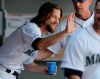 Seattle Mariners starting pitcher Mike Leake waves from the dugout following the fourth inning of a baseball game against the Texas Rangers, Wednesday, July 24, 2019, in Seattle. (AP Photo/Ted S. Warren)
