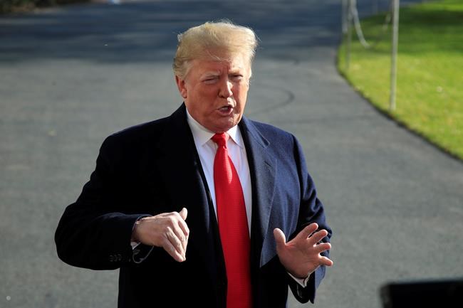 President Donald Trump speaks to reporters on the South Lawn before leaving the White House in Washington, Thursday, Nov. 29, 2018 to attend the G20 Summit in Buenos Aires, Argentina. (AP Photo/Manuel Balce Ceneta)