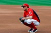 Washington Nationals first baseman Ryan Zimmerman watches batting practice before Game 3 of the baseball World Series against the Houston Astros Friday, Oct. 25, 2019, in Washington.(AP Photo/Alex Brandon)