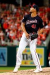 Washington Nationals pitcher Joe Ross watches a two-run home run by Houston Astros' Carlos Correa during the fourth inning of Game 5 of the baseball World Series Sunday, Oct. 27, 2019, in Washington. (AP Photo/Jeff Roberson)