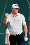 CORRECTS TO EAGLE, INSTEAD OF BIRDIE, CHIP - Nate Lashley reacts to an eagle chip on the 17th green during the third round of A Military Tribute at The Greenbrier golf tournament in White Sulphur Springs, W.Va., Saturday, Sept. 14, 2019. Lashley scored an eagle on the hole. (AP Photo/Steve Helber)