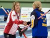 FRANK GUNN / THE CANADIAN PRESS
Jennifer Jones (left) congratulates Team Sweden skip Anette Norberg on her win.