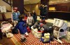 BORIS MINKEVICH / WINNIPEG FREE PRESS
Nadine Shingoose waits with her children in lobby of Delta hotel in Winnipeg.  Shingoose,  along with other band members, was evacuated from the Roseau reserve today.