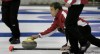 WAYNE.GLOWACKI@FREEPRESS.MB.CA
Skip David Bohn  tosses rock in the final of the Safeway berth bonspiel.