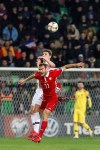 France's Benjamin Pavard left, fights for the ball with Moldova's Radu Ginsari right, during the Euro 2020 group H qualifying soccer match between Moldova and France at Zimbru stadium in Chisinau, Moldova, Friday, March 22, 2019. (AP Photo/ Roveliu Buga)