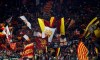 Roma's supporters wave flags during the Serie A soccer match between Roma and Genoa at the Rome Olympic stadium, Sunday, Aug. 25, 2019. (AP Photo/Alessandra Tarantino)