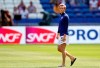 United States' Megan Rapinoe takes a walk on the pitch before the Women's World Cup final soccer match between US and The Netherlands at the Stade de Lyon in Decines, outside Lyon, France, Sunday, July 7, 2019. (AP Photo/Francisco Seco)