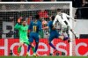 Juventus' Cristiano Ronaldo, right, scores the opening goal during the Champions League round of 16, 2nd leg, soccer match between Juventus and Atletico Madrid at the Allianz stadium in Turin, Italy, Tuesday, March 12, 2019. (AP Photo/Antonio Calanni)