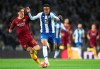 Roma midfielder Nicolo' Zaniolo, left, vies for the ball with Porto defender Eder Militao during the Champions League round of 16, 2nd leg, soccer match between FC Porto and AS Roma at the Dragao stadium in Porto, Portugal, Wednesday, March 6, 2019. (AP Photo/Luis Vieira)