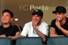 Brazilian player Neymar, center, watches the friendly soccer match between Brazil and Panama at the Dragao stadium in Porto, Portugal, Saturday, March 23, 2019. (AP Photo/Luis Vieira)