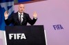 FILE - In this Wednesday, June 5, 2019 file photo FIFA President Gianni Infantino delivers his speech during the 69th FIFA congress in Paris. FIFA President Gianni Infantino said Sunday, Sept. 22, 2019 soccer's governing body has been 