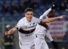 FILE - In this Dec. 16, 2018 file photo, Genoa's Krzysztof Piatek reacts after scoring his side's opening goal during an Italian Serie A soccer match between Roma and Genoa, at the Olympic stadium in Rome. The same day Gonzalo Higuain joined Chelsea, Piatek completed a move to Milan for a reported 35 million euros. (AP Photo/Gregorio Borgia)