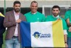 Former Brazilian soccer player Cafu, center, poses for a photo with Hassan Al Thawadi, left, Chairman of the FIFA World Cup Qatar 2022, and Nasser Al-Khater, right, deputy-secretary general of the Qatar 2022 organizing committee, during a event where Cafu was presented as an Ambassador for the World Cup 2022, in Sao Paulo, Brazil, Friday, June 21, 2019. (AP Photo/Andre Penner)