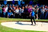 Britain's Danny Willett gets out of a sand trap at the 18th hole during the second day of the Golf Italian Open 2019, in Rome, Friday, Oct. 11, 2019. (Giorgio Maiozzi/ANSA via AP)