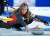 Ontario skip Rachel Homan delivers a rock as they play Saskatchewan in semifinal action at the Scotties Tournament of Hearts at Centre 200 in Sydney, N.S., on Sunday, Feb. 24, 2019. THE CANADIAN PRESS/Andrew Vaughan