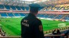 FILE - In this file photo released by Russian Emergency Situations Ministry on April 28, 2018, a Russian Emergencies Ministry officer attends a training session to ensure security at the World Cup during drills at the World Cup stadium in Rostov-on-Don, Russia. A year after hosting the World Cup, Russia is boasting the biggest club soccer crowds since Soviet days and participation at the amateur level is on the rise. Still, there are signs of trouble for the sport. (Russian Ministry for Emergency Situations photo via AP, File)