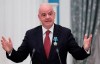 FIFA President Gianni Infantino gestures during an awarding ceremony in the Kremlin in Moscow, Russia, Thursday, May 23, 2019. Putin awarded FIFA President Gianni Infantino with the Order of Friendship and praised the World Cup that Russia hosted last year as the best ever. (Evgenia Novozhenina/Pool Photo via AP)