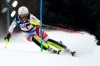 Switzerland's Wendy Holdener during the first run of a women's World Cup slalom, in Zagreb, Croatia, Saturday, Jan. 5, 2019. (AP Photo/Giovanni Auletta)