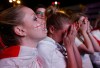England soccer fans react during the Euro 2012 soccer championship quarterfinal match between England and Italy, in fan zone in Warsaw, Poland , Sunday, June 24, 2012. (AP Photo/Czarek Sokolowski)