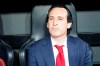 Arsenal manager Unai Emery looks from the bench prior to the Europa League semifinal soccer match, second leg, between Valencia and Arsenal at the Camp de Mestalla stadium in Valencia, Spain, Thursday, May 9, 2019. (AP Photo/Alberto Saiz)
