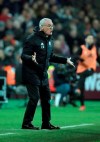Fulham manager Claudio Ranieri gestures during the English Premier League soccer match between West Ham and Fulham at the London Stadium in London, Friday, Feb. 22, 2019. (AP Photo/Matt Dunham)