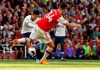 Tottenham's Son Heung-min shoots at goal during their English Premier League soccer match between Arsenal and Tottenham Hotspur at the Emirates stadium in London, Sunday, Sept. 1, 2019. (AP Photo/Alastair Grant)