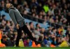 Manchester City manager Pep Guardiola reacts during the English Premier League soccer match between Manchester City and Leicester City at the Etihad stadium in Manchester, England, Monday, May 6, 2019. (AP Photo/Rui Vieira)