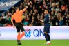 PSG's Neymar complains about his teammate being faulted in the penalty area during the French League One soccer match between PSG and Reims at the Parc des Princes stadium in Paris, Wednesday, Sept. 25, 2019. (AP Photo/Michel Euler)