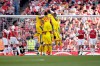 Crystal Palace's players celebrate after James McArthur scored his side's third goal during the English Premier League soccer match between Arsenal and Crystal Palace at the Emirates Stadium in London, Sunday, April 21, 2019. (AP Photo/Tim Ireland)