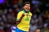 Brazil forward Roberto Firmino celebrates after scoring a goal during the Brazil Global Tour 2019 international friendly match between Brazil and Senegal in Singapore, Saturday, Oct. 10, 2019. (AP Photo/Danial Hakim)