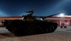 Former Yugoslav army T-55 tank is placed in front of northern grandstand of Rajko Mitic stadium, a day before the Champions League play-off, second leg soccer match between Red Star and Young Boys in Belgrade, Serbia, Monday, Aug. 26, 2019. The tank is meant as a gesture of support for the Red Star team. (AP Photo/Darko Vojinovic)