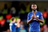 Chelsea's Fikayo Tomori applauds to supporters at the end of the Champions League Group H soccer match between Chelsea and Valencia at Stamford Bridge stadium in London, Tuesday, Sept. 17, 2019. (AP Photo/Frank Augstein)