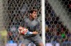 Porto goalkeeper Iker Casillas holds the ball during the Champions League quarterfinals, 2nd leg, soccer match between FC Porto and Liverpool at the Dragao stadium in Porto, Portugal, Wednesday, April 17, 2019. (AP Photo/Luis Vieira)