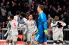 Liverpool midfielder Sadio Mane, front right, celebrates with teammates after scoring his side's third goal during the Champions League round of 16 second leg soccer match between Bayern Munich and Liverpool at the Allianz Arena, in Munich, Germany, Wednesday, March 13, 2019. (AP Photo/Kerstin Joensson)