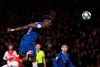 Chelsea's Tammy Abraham heads the ball during the Champions League, group H, soccer match between Chelsea and Ajax, at Stamford Bridge in London, Tuesday, Nov. 5, 2019. (AP Photo/Ian Walton)