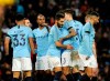 Manchester City's players celebrate after scoring their side's second goal during the English Premier League soccer match between Manchester City and Burnley at Etihad stadium in Manchester, England, Saturday, Jan. 26, 2019. (AP Photo/Rui Vieira)