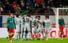 Leverkusen's players celebrate after scoring the second goal during the Champions League Group D soccer match between Lokomotiv Moscow and Leverkusen at the Lokomotiv Stadium in Moscow, Russia, Tuesday, Nov. 26, 2019. (AP Photo/Alexander Zemlianichenko)
