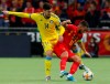 Belgium's Eden Hazard, right, and Kazakhstan's Yuri Pertsukh challenge for the ball during the Euro 2020 group I qualifying soccer match between Kazakhstan and Belgium at the Astana Arena stadium in Nur-Sultan, Kazakhstan, Sunday, Oct. 13, 2019. (AP Photo)