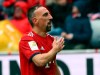 Bayern's Franck Ribery reacts after scoring his side's third goal during the German Bundesliga soccer match between FC Bayern Munich and Hannover 96 in Munich, Germany, Saturday, May 4, 2019. (AP Photo/Matthias Schrader)