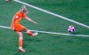 Netherlands' Jackie Groenen scores her side's opening goal during the Women's World Cup semifinal soccer match between the Netherlands and Sweden, at the Stade de Lyon outside Lyon, France, Wednesday, July 3, 2019. (AP Photo/Francois Mori)