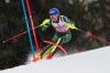 United States' Mikaela Shiffrin speeds down the course during the women's slalom, at the alpine ski World Championships in Are, Sweden, Saturday, Feb. 16, 2019. (AP Photo/Gabriele Facciotti)
